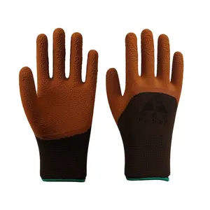Оранжевые хлопковые перчатки с латексным покрытием
