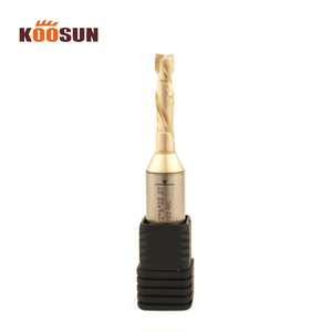 KOOSUN mata <span class=keywords><strong>Router</strong></span> kompresi TCT, mata bor Tungsten karbida dua galur atas dan bawah untuk pinggiran campuran kayu, pemotong penggilingan Spiral - Product Image 1