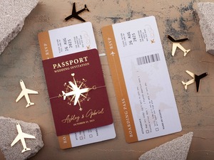 Invitations de <span class=keywords><strong>mariage</strong></span> sur le thème du voyage, design passeport, cartes <span class=keywords><strong>d</strong></span>'invitation élégantes, cartes de <span class=keywords><strong>mariage</strong></span>, <span class=keywords><strong>carte</strong></span> <span class=keywords><strong>d</strong></span>'<span class=keywords><strong>embarquement</strong></span> avec enveloppe et avion en acrylique - Product Image 2