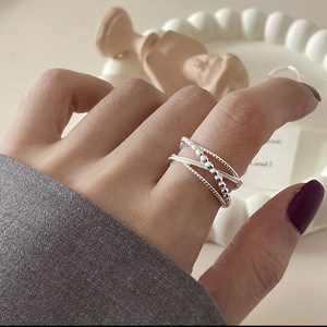Anillo de plata de ley S925 con diseño geométrico hueco para mujer, uso diario - Product Image 5