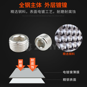 ปลอกปิดปลายท่อเกลียว G ชุบนิกเกิลทั้งหมด ทำจากเหล็ก พร้อมหกเหลี่ยมด้านใน สำหรับป้องกันข้อต่อฮาร์ดแวร์นิวเมติก - Product Image 3