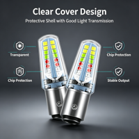 Ampoule LED pour voiture 3030-32SMD, 6000K, blanc, rouge, jaune, transparent, pour feux de freinage, de recul et de stop, 12V