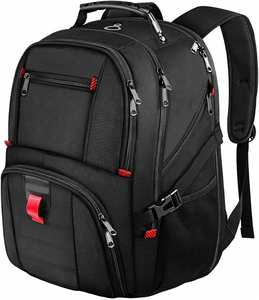 Sac à dos pour ordinateur portable grand format unisexe, résistant à l'eau, approuvé par les compagnies aériennes, idéal pour les voyages d'affaires, compatible avec les ordinateurs 17 pouces, fermeture éclair - Product Image 1