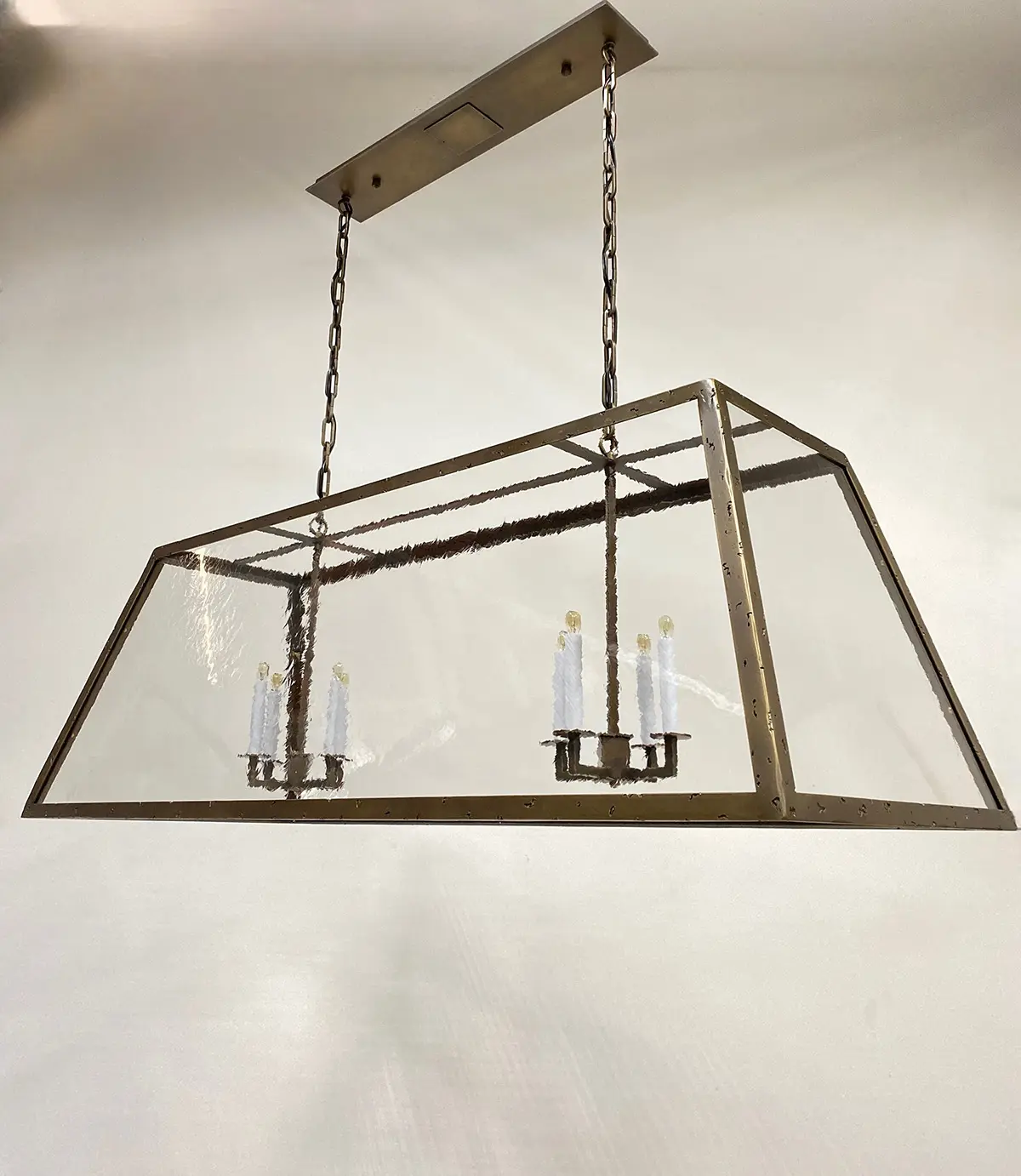 Moderner Glas-Kronleuchter für Esszimmer Wohnzimmer Küche Insel Bronze-Beleuchtung Einrichtungen Vintage Led-Aufhängungsleuchten