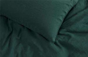 300TC <b>Forest</b> <b>Green</b> 100% Cotton Washed Duvet Cover Set with 2 Pillowcases Button Closure Anti-Static Anti-Bacteria Solid <b>Bedding</b> - Product Image 5