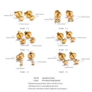 Orecchini da <span class=keywords><strong>donna</strong></span> XY 5493 mini, molto piccoli, versatili, eleganti, in acciaio inossidabile, a forma di cuore, stella, fiore e rotondi, impermeabili. - Product Image 6