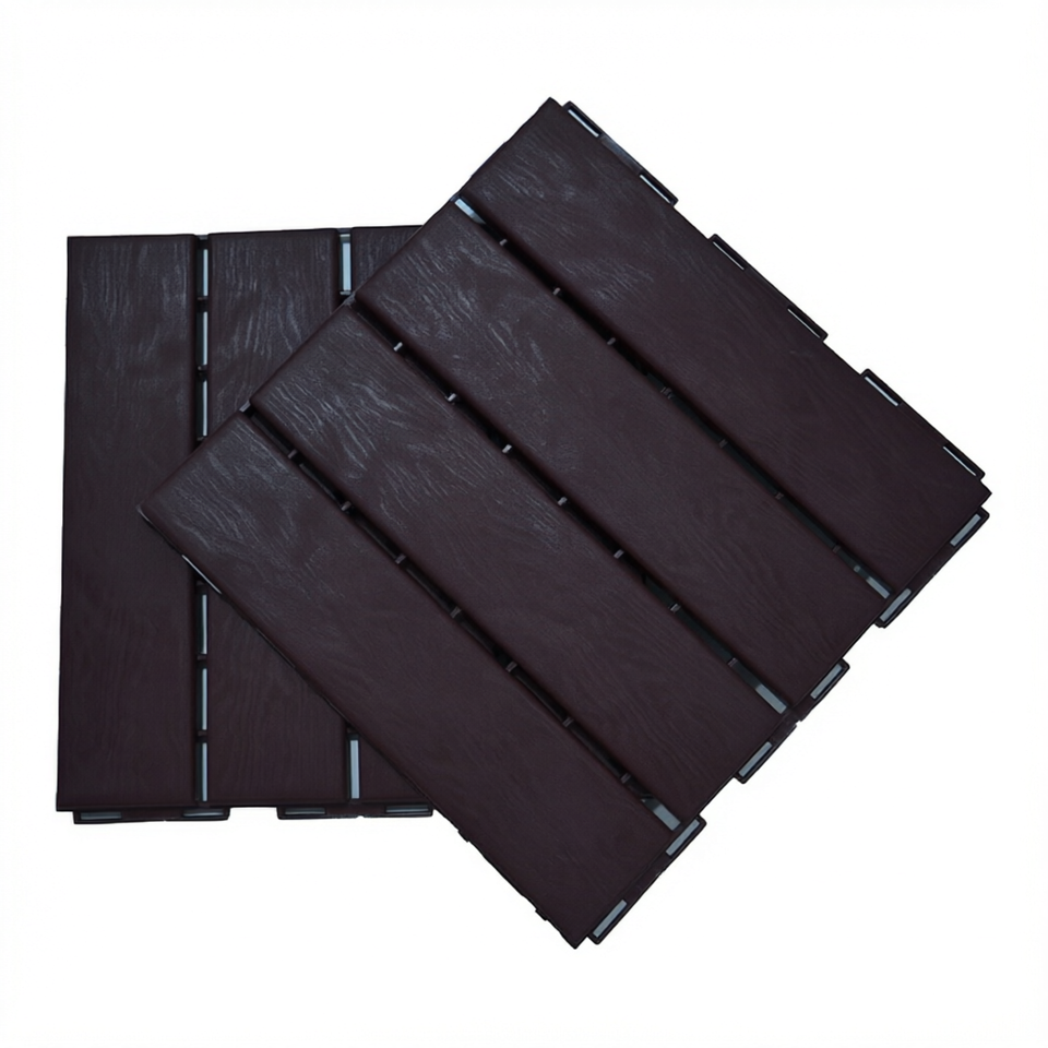 PP Interlocking Deck Tiles 3D Wood Grain Outdoor Flooring Pavers ...