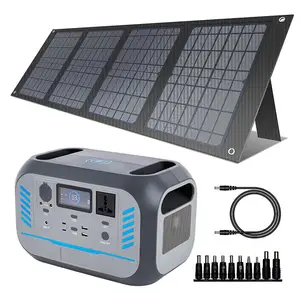 Groothandel Draagbare Zonne-Energiecentrale 500W Custom 600W Draagbare Batterij Voeding Power Station Camping Zonne-Generator