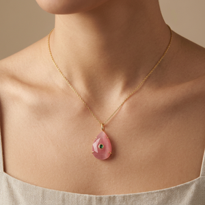 Collar con Colgante de Ojo de Gato en Forma de Lágrima, Diseño Nuevo, con Incrustaciones de Circonita Cúbica, Cadena Chapada en Oro de 18k, Joyería Clásica para Mujer para Uso Diario - Product Image 3