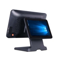 Распродажа, 15,6 ''двойной сенсорный экран Windows Android кассовый аппарат все в одном Pos-система кассовый аппарат для ресторана
