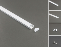 Profilé en aluminium LED avec diffuseur, embouts et clips pour bande LED LS-052