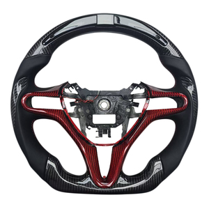 พวงมาลัยรถยนต์ Honda Civic รุ่นที่ 8 ลายคาร์บอนไฟเบอร์ หนังเจาะรู  ขายดี คุณภาพดี - Product Image 1