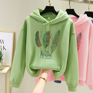 Spring, Autumn and Winter Women's Casual Long-Sleeved Hoodie Sweatshirt Fashionable <strong>Drawstring</strong> Hoodie <strong>Top</strong> - Product Image 2