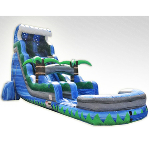 Tobogán inflable comercial NBINFLATABLE, tobogán de agua inflable de palmera tropical con piscina para niños y adultos - Product Image 5