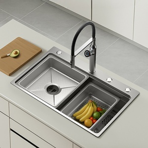 อ่างล้างจานครัวแบบอ่างเดี่ยวขนาดใหญ่ สเตนเลส 304 หนาพิเศษ ลายนูนนาโนอัจฉริยะ พร้อมหน้าจอดิจิตอล - Product Image 1