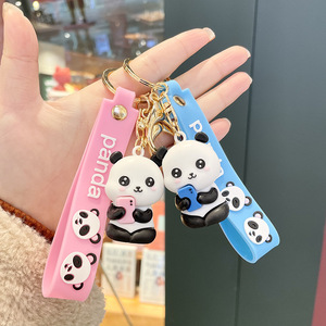 2026 Customizable 3D Panda Keychain Cute Cartoon <b>Animal</b> Car Pendant Rechargeable Floating <b>Crystal</b> Available in Zinc Alloy - Product Image 4