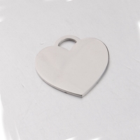 Collier pendentif en forme de cœur personnalisé en acier inoxydable poli miroir, bijoux fantaisie