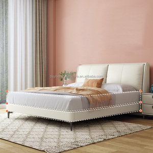 Hiện Đại Ý Sang Trọng Đôi Khung Giường PU Da Bọc Mềm Bằng Gỗ Đầu Giường Đềm-Bao Da Bọc Nền Tảng Giường - Product Image 6