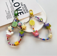 Article Tendance Nouvelle Mode Bracelet Perlé Filles Mignonnes Chaîne de Téléphone Porte-clés de Voiture Pendentif Sac Cadeau Machine à Poupées