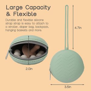 Sac de rangement pour sucettes en silicone certifié sécurité, sans BPA, sac de rangement pour sucettes bébé, pochette portable pour sucettes - Product Image 4