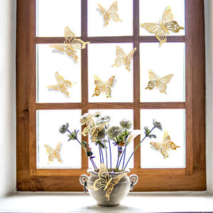ملصقات حائط على شكل فراشة ذهبية وردية وملصقات لحفلات الزفاف وعيد الميلاد وعيد الحب وخلفية زخرفية - Product Image 3