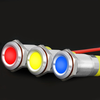 Interrupteur à bouton poussoir en métal de 6 mm, 8 mm, 10 mm, 12 mm avec LED, tête plate en acier inoxydable, retour automatique, bouton momentané éclairé