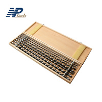 Naipu – Lot de 8 forets hélicoïdaux extra longs à tige hexagonale pour bois, avec boîte en bois, pour trous profonds
