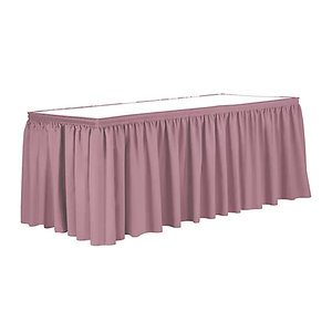 Falda de mesa de comedor de poliéster 100% hecha a medida para banquetes, suministros de fiesta duraderos de primera calidad, decoraciones de botín lisas tejidas para - Product Image 5