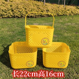 Yellow Duck Storage <b>Basket</b> Plastic Rectangle <b>Stackable</b> Neatening Storage <b>Baskets</b> For Bathroom Fruit Toiletries - Product Image 5
