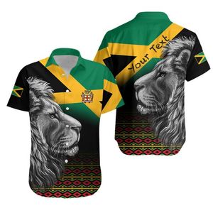 Chemise hawaïenne de football jamaïque personnalisée sublimation Reggae <span class=keywords><strong>Girlz</strong></span> imprimé lion chemises hawaïennes chemises à manches courtes personnalisées pour hommes - Product Image 1