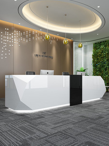 Moderno Conjunto de Mostrador de Recepción y Caja Registradora de Madera con Diseño Lacado para Uso en Hoteles y Centros Comerciales - Product Image 3