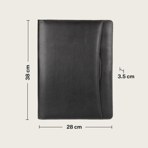 Biểu Tượng Tùy Chỉnh Người Đàn Ông Quà Tặng Kinh Doanh <span class=keywords><strong>A4</strong></span> Kích Thước Thư Mục Tập Tin Da Màu Đen Tài Liệu Organiser Túi Xách Tay Cặp Tài Liệu Danh Mục Đầu Tư Với Dây Kéo - Product Image 4