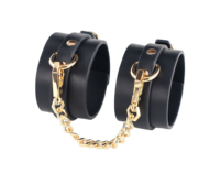 Juguetes Sexuales Exóticos SM de Alta Calidad, Talla Única, Esposas de Cuero PU Negro, Tobilleras, 100% Impermeables para Mujeres
