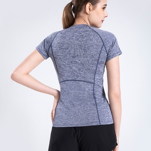 Camiseta Deportiva para Mujer, Ecológica, Transpirable, Ajustada, de Secado Rápido, con Logotipo Personalizable, Cuello Clásico Básico, para Correr, Yoga, Uso Diario - Product Image 5