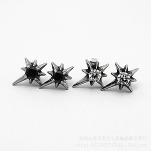 yunnique <b>Stud</b> <b>Earrings</b> Star Shape Claw <b>Set</b> Zircon <b>Silver</b> Tone For Men Women Gift Fashion Jewelry - Product Image 2