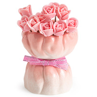 Fourchette à fruits en céramique rose en forme de rose, style moderne et minimaliste, pour la décoration de table de salon et de salle à manger, accessoire créatif pour cérémonie du thé