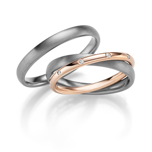 Alin Ehering Natural Grey Pure Tantal Ringe Eher inge Personal isierte Paar Ringe Modeschmuck - Product Image 3