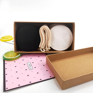 Tampons en <span class=keywords><strong>coton</strong></span> démaquillants lavables et réutilisables Emballage de boîte-cadeau rond 100% <span class=keywords><strong>bio</strong></span> noir Emballage personnalisé <span class=keywords><strong>coton</strong></span> bambou 3 couches - Product Image 1