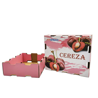 Boîtes d'emballage rigides en carton ondulé personnalisées en usine, carton pour fruits et légumes, matériaux recyclés pour les cerises