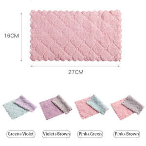 Chiffon à vaisselle en microfibre, 25x25cm, absorbant, pour la maison, pour l'essuyage de la table, non gras, tampon à récurer - Product Image 6