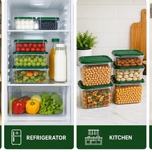 Juego de 17 Recipientes de Plástico para Preparación de Comidas con Tapas, Cajas para Preparar Almuerzos con Diferentes Tamaños, Caja Transparente para Almacenar Frutas - Product Image 4