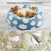 Coussin pour chien confortable en forme de donut rond, luxueux, lavable, en fausse fourrure super douce, anti-anxiété, pour l'hiver
