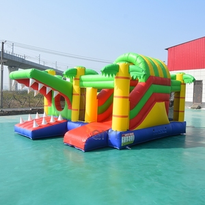 บ้านลมเป่าลมขนาดเล็กสำหรับเด็ก ทำจาก PVC สีเขียว ลายการ์ตูน - Product Image 3