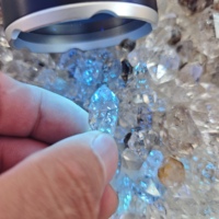 Diamant Herkimer naturel brillant à double pointe, technique de mosaïque gravée, en vente chaude