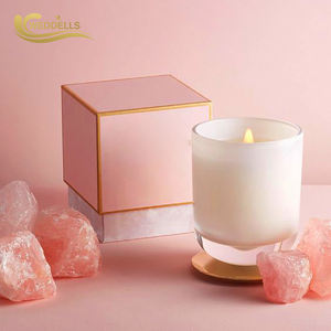 Op maat gemaakte grote sojawas handgemaakte luxe bloemengeurende kaarsen met logo, groothandel, private label cadeauset - Product Image 1