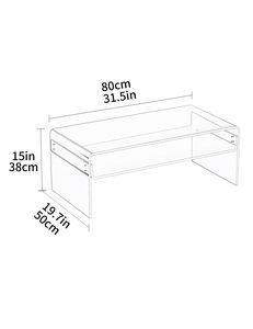 Fabrik-Großhandel Transparenter Acryl-Couchtisch Rechteckiges Lucite Offenes Aufbewahrungsregal für Wohnzimmer-Möbel - Product Image 2