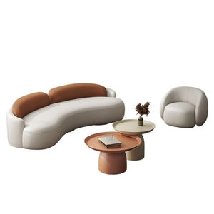 Conjunto de Sofás Arc para Vestíbulo de Hotel y Recepción VIP, Diseño en Tela Flocada Resistente - Product Image 5