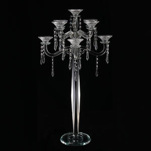 9 ручек прозрачное Хрустальное стекло ураган СВАДЕБНЫЕ КАНДЕЛЯБРЫ с трубчатой MH-Z0246 - Product Image 3