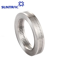 Rouleau de bande de type américain Pince sans fin perforée Collier de serrage à vis sans fin en acier inoxydable