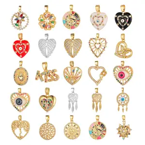 Usine En Gros Bas Prix Pendentif En Laiton DIY Personnalisé Creux Pendentifs Bohême Multi Style Pendentifs Pour Collier Bracelets